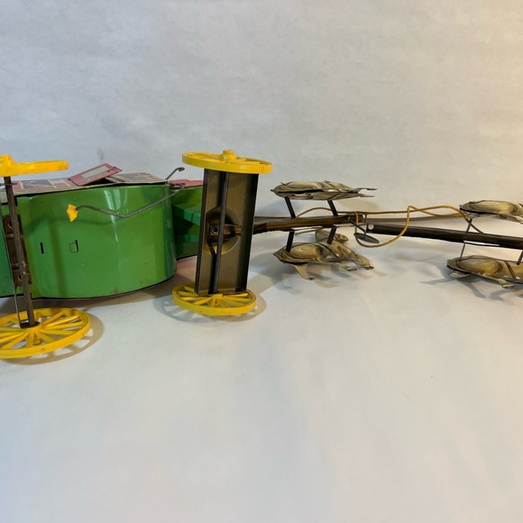 Vintage tin toy Northwestern Stage coach with horses , box and brochure. - Picture 7 of 14